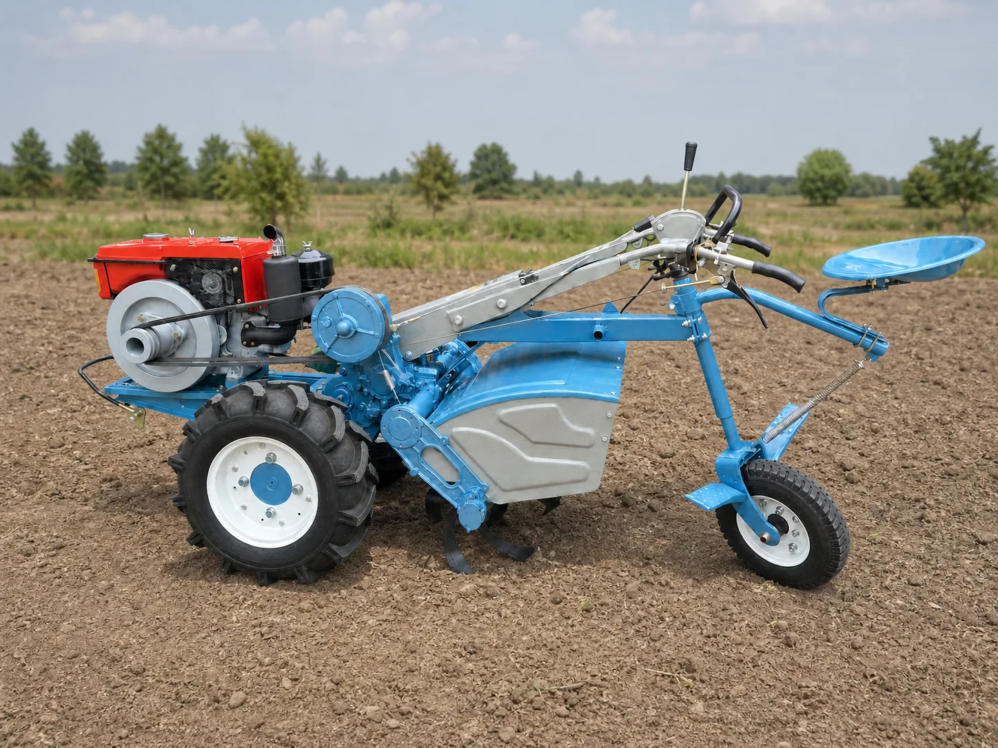 GN Series walking tractor presented in an open dry-field setting